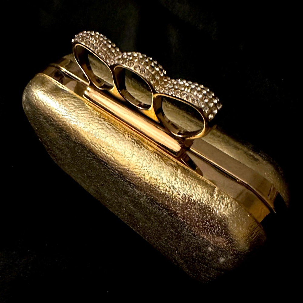 Gold evening clutch